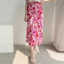 수빈 플라워패턴 랩 스커트