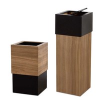 원목 쓰레기통 북유럽 우드 휴지통 호텔 업소용 고급, 매트블랙 + 월넛컬러 플립커버 제외 (400)