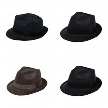 더블유씨 페도라 짧은 챙 중절모 가죽페도라 카우걸모자 페도라모자