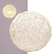 등나무 라탄볼 전등갓 백색35cm (조명 커버 캠핑 무드등만들기