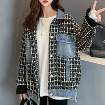 대박난박양 트위드 데님 자켓