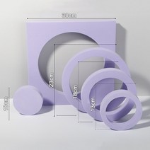 거품 큐브 세트 사진 촬영 3D 장식품 보석 포즈 배경 음식, 47 Purple round 5 pcs_01 Set