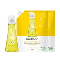 [LG생활건강] 메소드 주방세제 레몬민트, 용기 532ml + 리필1000mlx2개