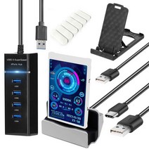 3.5 인치 IPS 듀얼 USB c타입 LCD 모니터 CPU GPU RAM HDD DIY 보조 화면 디스플레이 자유롭게 AIDA64 PC 미니 ITX 케이스, 04 Combo 2 W
