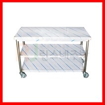 2단 이동식 작업대 1200 서빙카 주방카트 브레이크 바퀴 장착 sts201 업소용 이동 스텐 작업대 주방 조리대 식당 스테인레스 보조선반