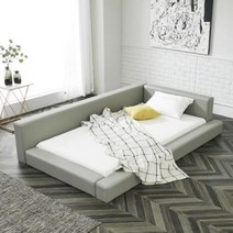 아트박스/노하우 하임 저상형 가죽 패밀리침대 SS_한쪽가드형, 그레이