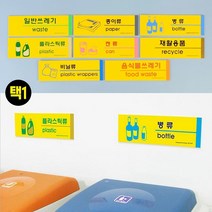 socean 벽부착 재활용 분리 안내 사인-노란 포맥스 아크릴 안내판 쓰레기 분리 수거 표지판 표시판 노랑 바탕 포맥, 음식물쓰레기