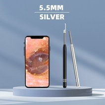 하수구 내시경 카메라 정밀 액정 방수 내시경 카메라5.5mm 3.9mm 귀 청소 귀, 5.5mm 3in1 실버