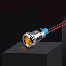 6mm 8mm 10mm 12mm 16mm 금속 LED 경고 표시 등 방수 IP67 신호 램프 파일럿 와이어 스위치 3V 5V 12V 220V 빨간색 파란색, LED Yellow, CHINA, 12-24v + 6mm