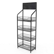 편의점 간식 매대 PC방 진열장 철제 선반 라면 식품, 흰색 50x27x140