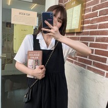전혜빈 나나 혜리 귀여운 멜빵 치마 스커트 원피스 학생 일본어 블랙 스트랩 드레스 정 여