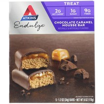 앳킨스 인덜지 초콜릿 캐러멜 무스 바 5개 각 34g Atkins Endulge Chocolate Caramel Mousse Bar 5