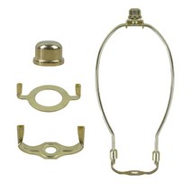 1 조각 램프 하프 홀더 테이블 및 플로어 램프 용 라이트 안장베이스 및 볼 램프 피니얼이있는 램프 갓 하프, 7 8 10 12인치, 철, 황금 10.5x20.3cm