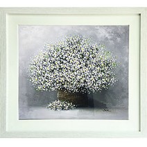 허인덕 화가 안개꽃 정물화 현관 복도 주방 거실 인테리어 유화 그림 액자 10호, 핑크