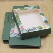 선물포장박스 종이박스 포장상자 사탕 마카롱 포장 10pcs 창이있는 싸바리박스 0, 175x135x35mm, 화이트그린