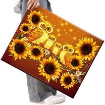 FASEN 액자 DIY 보석 십자수 캔버스형 50 x 40 cm, 1세트, FN01.귀한부엉이