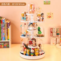 미니 피규어 레고 회전 진열장 장난감 투명 장식장 보관함 프라모델 케이스