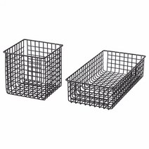 이케아 플루글란드 철망바구니2종 블랙 20x10x5cm+9x9x9cm 스틸파우더코팅, 단품, 단품