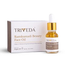 TRIVEDA Kumkumadi 페이스 오일 21가지 아유르베다 허브로 제작 | 0.50 Fl. Oz (15 ml) 콜드 프레스 아르간 오일 사프란은 어두운 반점 색소 침착