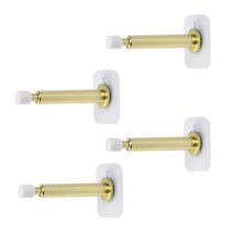 무타공 스프링 도어 완충 스토퍼 4개입+무타공 패드 세트, 골드, 골드