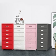 아트박스/아이엘 철제 6단 서랍장 4Color 택 1, Red, Red
