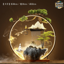 불상 인테리어 관세음보살 LED 조명 장식품 연기 폭포, F