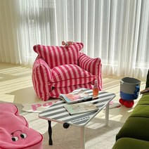 1인용소파 패브릭쇼파 미니 리조트 카페, Red & Pink