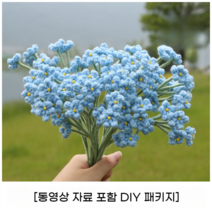 코바늘 사계절 손 뜨개질 DIY 취미키트 꽃 다발 태교 니트 왕초보 만들기 세트, 3 안개꽃 DIY패기지