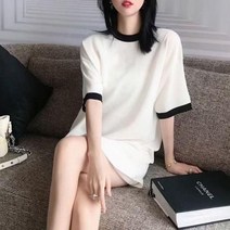 88 편안한 77 빅사이즈 원피스 66 루즈핏 프렌치 니트 원피스 봄원피스 봄코디 오버핏