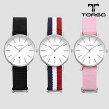 6.T102F-SS-N 패션 셀러브리티 시계 토르소 카리아 데이트 워치 여성 나토밴드시계