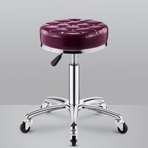업소용 미용실 보조 의자 높낮이 조절 스툴, 보라색 체크