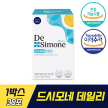 [ 보장균수 2000억 ] 드시모네 데일리 유산균 프로바이오틱스 식약처 인증 인정 기능성 프로바이오틱스 정상적인 면역기능 장건강 유익균 증식 유해균 제거 신바이오틱스, 1개, 30포