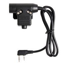 U94 PTT 2 핀 워키 토키 트랜시버 Kenwood Tyt Baofeng 5R 라디오 헤드셋, 검은색