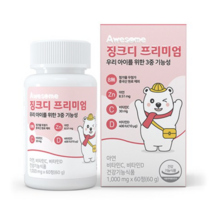 어썸 징크 프리미엄 유아아연 비타민C 60g, 3개, 60정