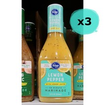 크로거 레몬 페퍼 마리네이드 354ml 3팩 Kroger Lemon Pepper with lemon juice 30 minute marinade (미국배송), 1개, 200ml