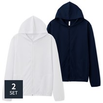 2장묶음 (1+1) 남녀공용 드라이 쿨론 후드집업 운동복 2장 무지 기능성 냉감 여름 집업 점퍼