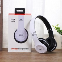 Olaf P47 이어폰 무선 헤드폰 마이크 포함 스포츠 헤드셋 휴대폰 PC 노트북 지원 SD 카드 블루투스 5.0, 02 WHITE