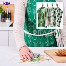 이케아온라인몰 TORVFLY 면 키친크로스 주방덮개 면행주 대형, 그린패턴