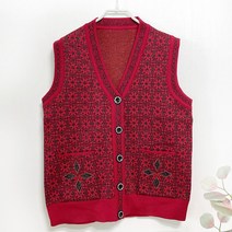 국민할매 엄마옷 할머니옷 팔각 브이넥 니트 조끼[DAS-V2] 스웨터 봄 가을 겨울 요양원옷