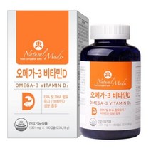 네츄럴메이드 혈행개선 캐나다산 오메가3 효능 비타민D함유 180캡슐 6개월, 1