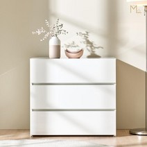 아트박스/모로 레일리 UV 800 3단 서랍장 광폭 수납 옷서랍장 수납장, 아이보리