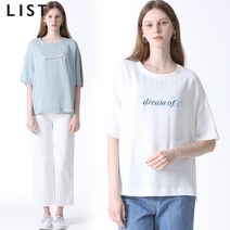 리스트 패플단독-리스트 레터링 오버핏 블라우스
