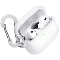 슈퍼디비전 에어팟 프로 2 반투명 젤리 키링 실리콘 케이스 + 철가루 방지 스티커, 실루엣, 에어팟 프로2