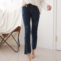 라임브릿지 언발란스 부츠컷 스판 청바지