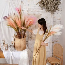 갈대 조화 생화같은 팜파스 그라스 핑크뮬리 인테리어 소품 인조 나무, 갈대조화 100cm - 핑크