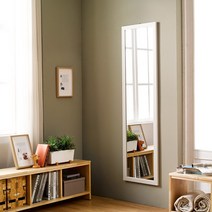 레노 우드 벽걸이형 슬림 전신거울, 오크