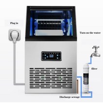호환 230W 상업용 제빙기 110v220v 가정용 우유 차 커피 숍 자동 60KG, SK-30F110V50HZ+미국