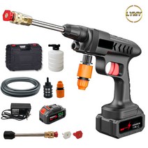 LYMY 독일 충전 고압 무선 세차기 셋트 휴대용 LY-763, 1세트(1개 배터리+저장함)