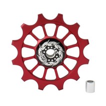 12T MTB 자전거 뒷 변속기 자키 휠 세라믹 베어링 풀리 AL7075 도로 자전거 가이드 롤러 들러 4mm 5mm, 02 Red
