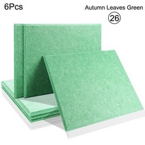 방음 부스 6 Pcs 사운드 흡수 소재 Acoust 절연 Absorcion 패널 도어 씰 스트립 홈 음악 스튜디오 벽, [01] Rectangle, [17] 26--Autumn Green, [03] 1.0cm Super Density